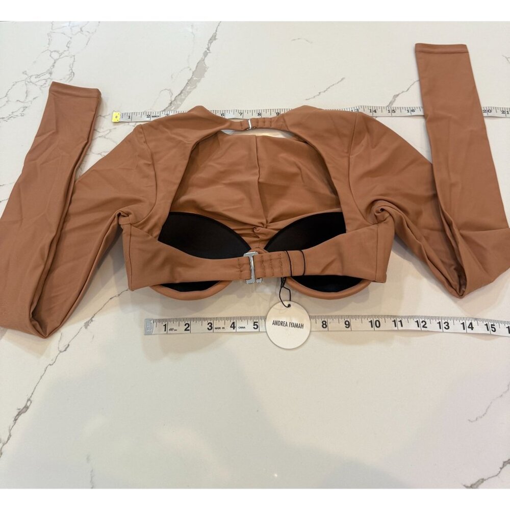 NWT Andrea Iyamah Akacia Nude Long‎ Sleeve Bikini Top XS, S - Picture 5 of 14